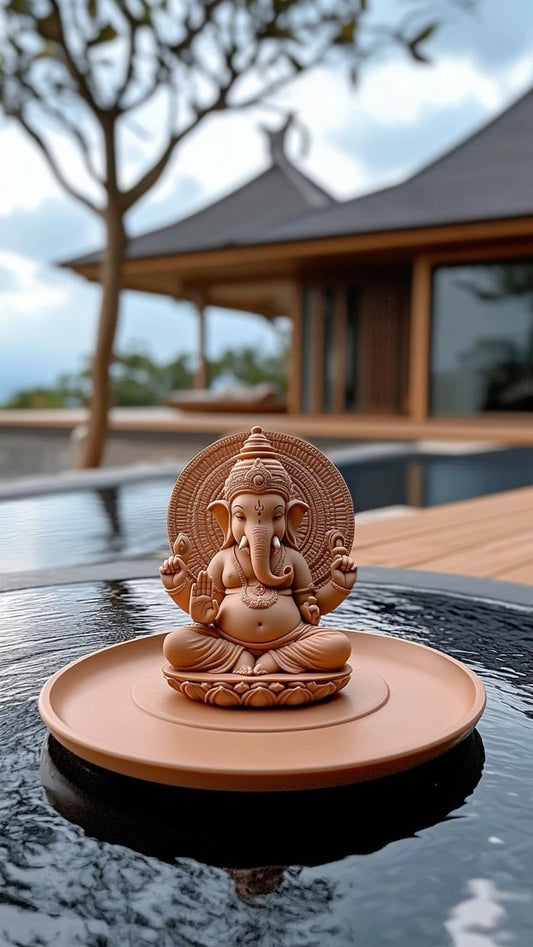 Small Eco friendly Ganesha Idol with Intricate Carvings
